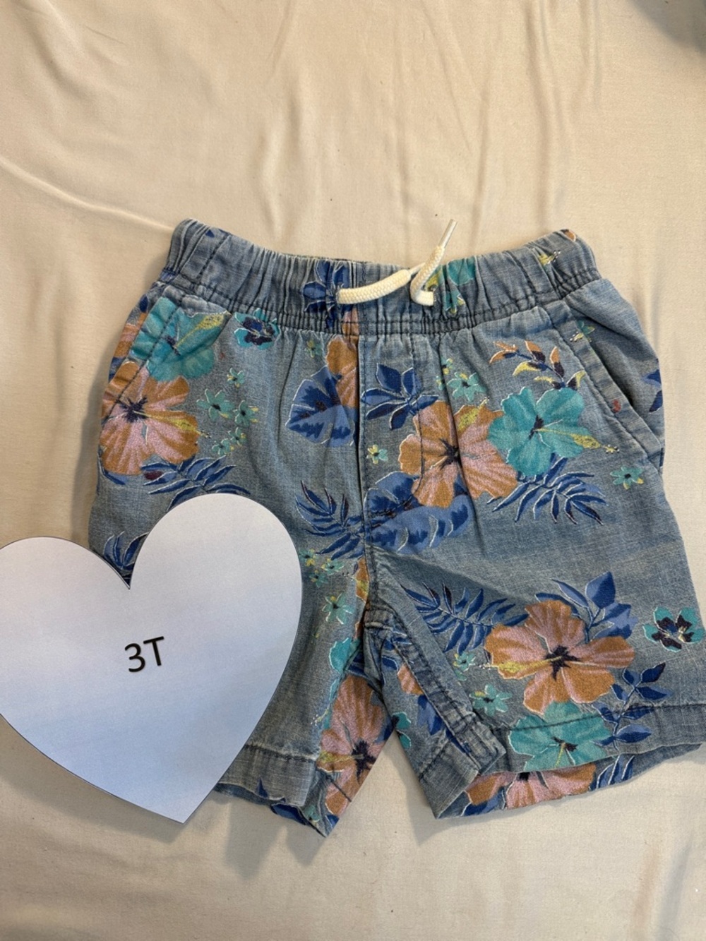 OshKosh B'gosh - Blue and Orange Shorts with Drawstring Waist